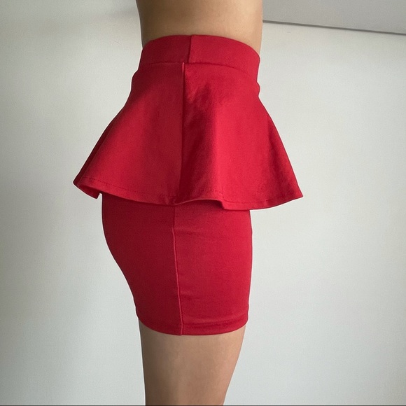 Peplum red skirt size Small - Picture 3 of 5